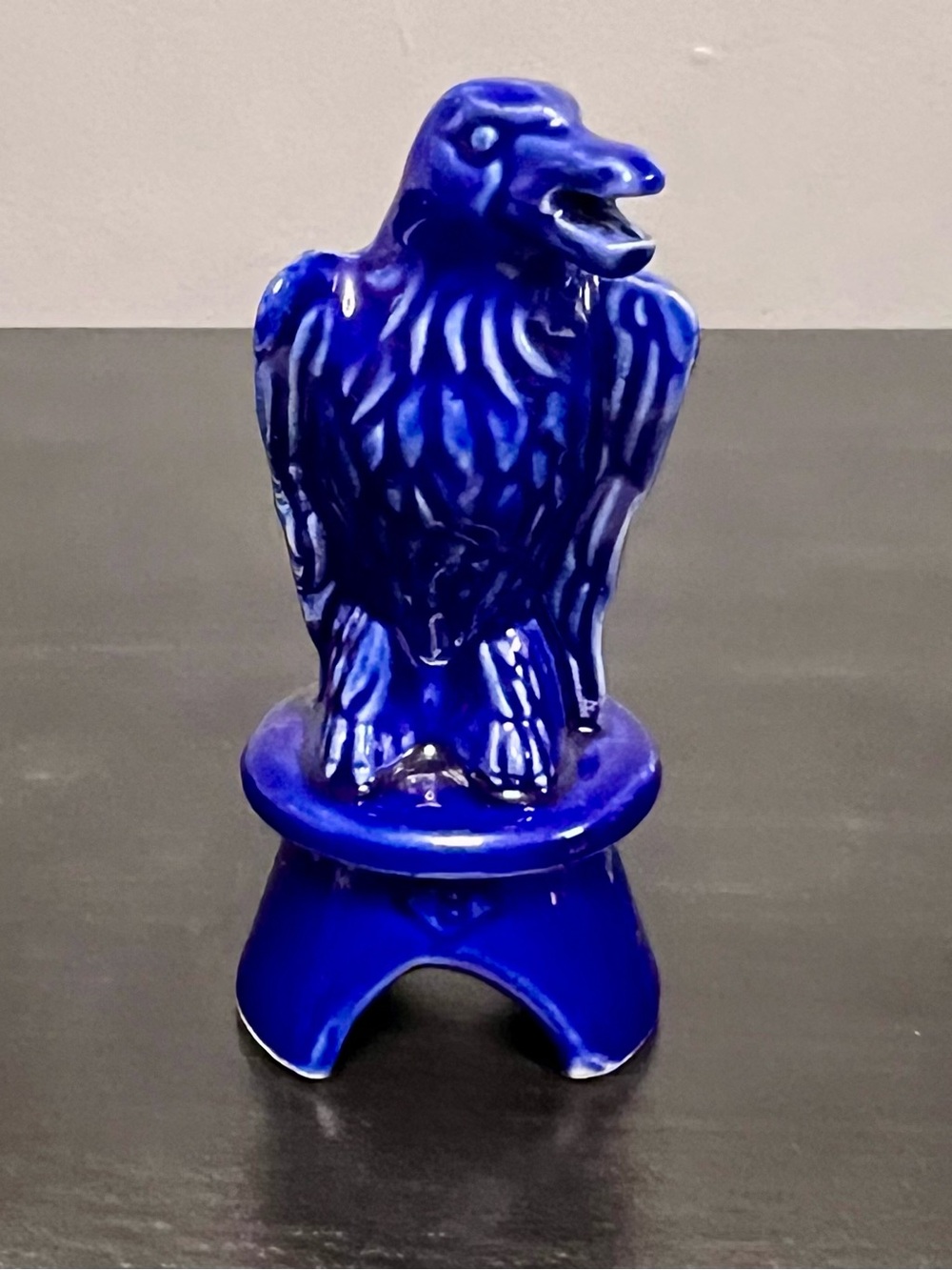 VTG Boyd Glass Cobalt Blue Eagle Pie Bird Vent 4.75” Diamond B USA Unique
